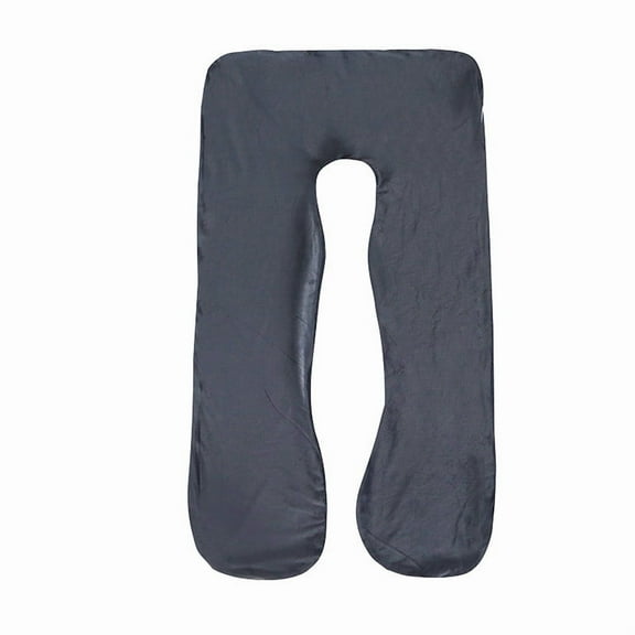 Wdhugt U Shaped Maternity Pillow Cover Crystal Fleece Black Gray Washable Removable For Pregnancy Support 130X70Cm Flock Material A