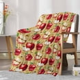 thumbnail image 6 of Fleece Blanket Red Apples Farm Fruit Blankets, Soft Cozy Warm Flannel Throw Blanket, Retro Weave Art Blanket for Bed Couch Sofa,40x60In, 6 of 9