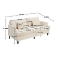 thumbnail image 2 of Modern Loveseat Sofa, Chenille Upholstered 2-Seat Sofa Couch with Rubber Wood Legs and 2 Pillow, Comfy Cloud Sofa Couch for Apartment Bedroom Office Club, Beige, 2 of 9