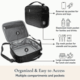 thumbnail image 6 of ComfiTime Lunch Bag for Kids – Insulated Lunch Box for Girls and Boys, Cute Reusable Cooler Bag with Zipper Pockets, Bottle Holder, Padded Handles and Shoulder Strap (Black), 6 of 10