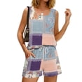 thumbnail image 4 of JULMCOMO 2 Piece Sets for Women Square Neck Floral Print Beach Vacation Lounge Outfits Drawstring 2026 Cruise Summer Clothes with Pockets Blue 2XL, 4 of 8
