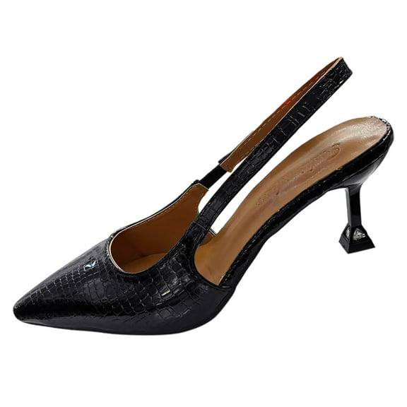 IUJSOY Womens Pointed Closed Toe Kitten Heel Sandals Summer Dressy Slingback Retro Heels for Party
