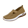 thumbnail image 2 of Aobny Flatform Women Shoes Slip On Shoes Walking Shoes Breathable Soft Shoes Casual Shoes Shoes Flat Heel Brown Stability Round Toe Womens Casual Shoes,Size 42, 2 of 5