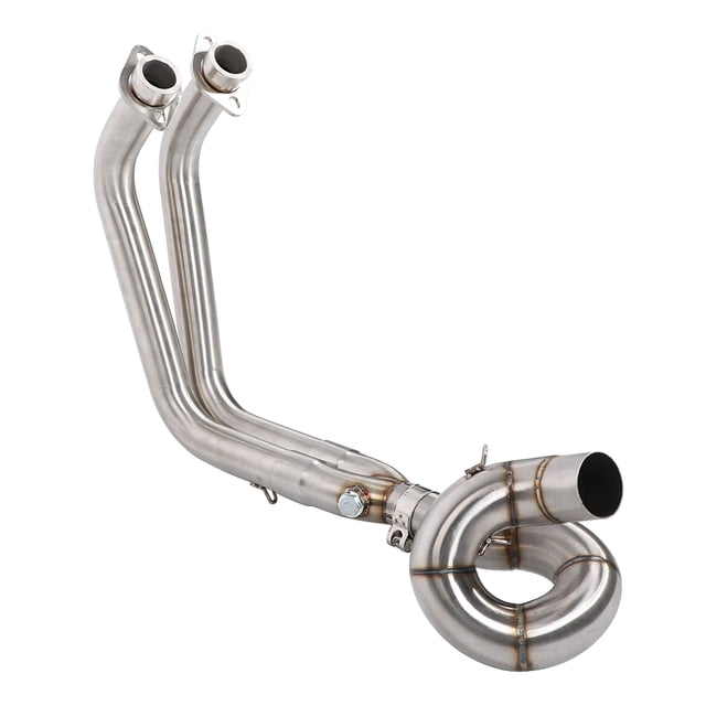 Sistema de escape completo para motocicleta, conexión de tubo delantero circular para Kawasaki Z650 Ninja 650 (plateado)