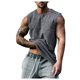 thumbnail image 1 of Men's Vest Casual Sleeveless Button Beach Retro Men Solid Color Round Neck Buckle Sleeveless Vest 3XL, 1 of 4