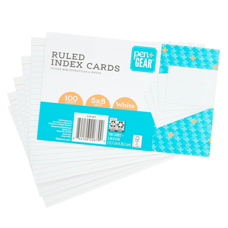 Mr. Pen- Lined Index Cards, 3x5, 100 Cards, Flash Cards, Note Cards, White Index  Card 