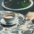 thumbnail image 3 of Ambesonne Ethnic Floral Fitted Round Tablecloth, Paisley Indigo Flower, 36"- 40" Diameter, Slate Blue and Pale Teal, 3 of 5