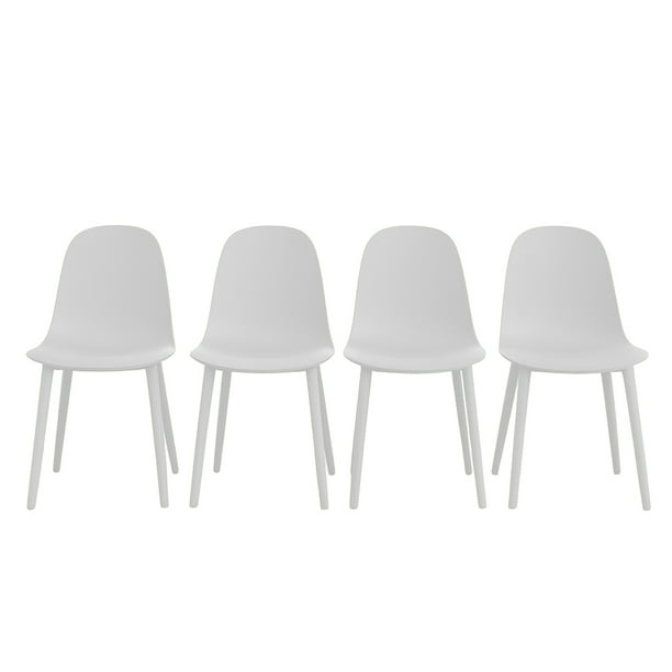Set de 4 sillas ergonómicas de 79 cm color blanco