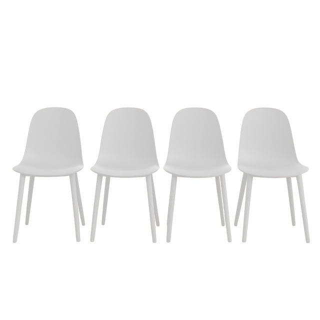Set de 4 sillas ergonómicas de 79 cm color blanco