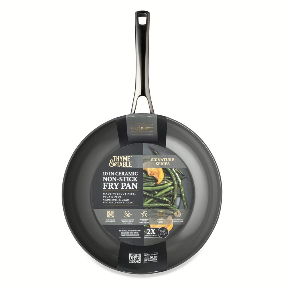 Thyme & Table 10" Non-Stick Signature Ribbed Fry Pan - Grey
