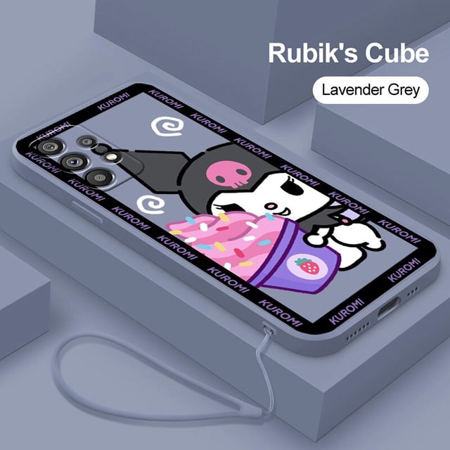 Funda de teléfono Kuromi Girl Anime Sanrio Liquid Rope para Samsung A53 A52 A33 A32 A51 A71 A13 A50 A12 A23 A73 A22 A21S A14 5G xuanjing unisex