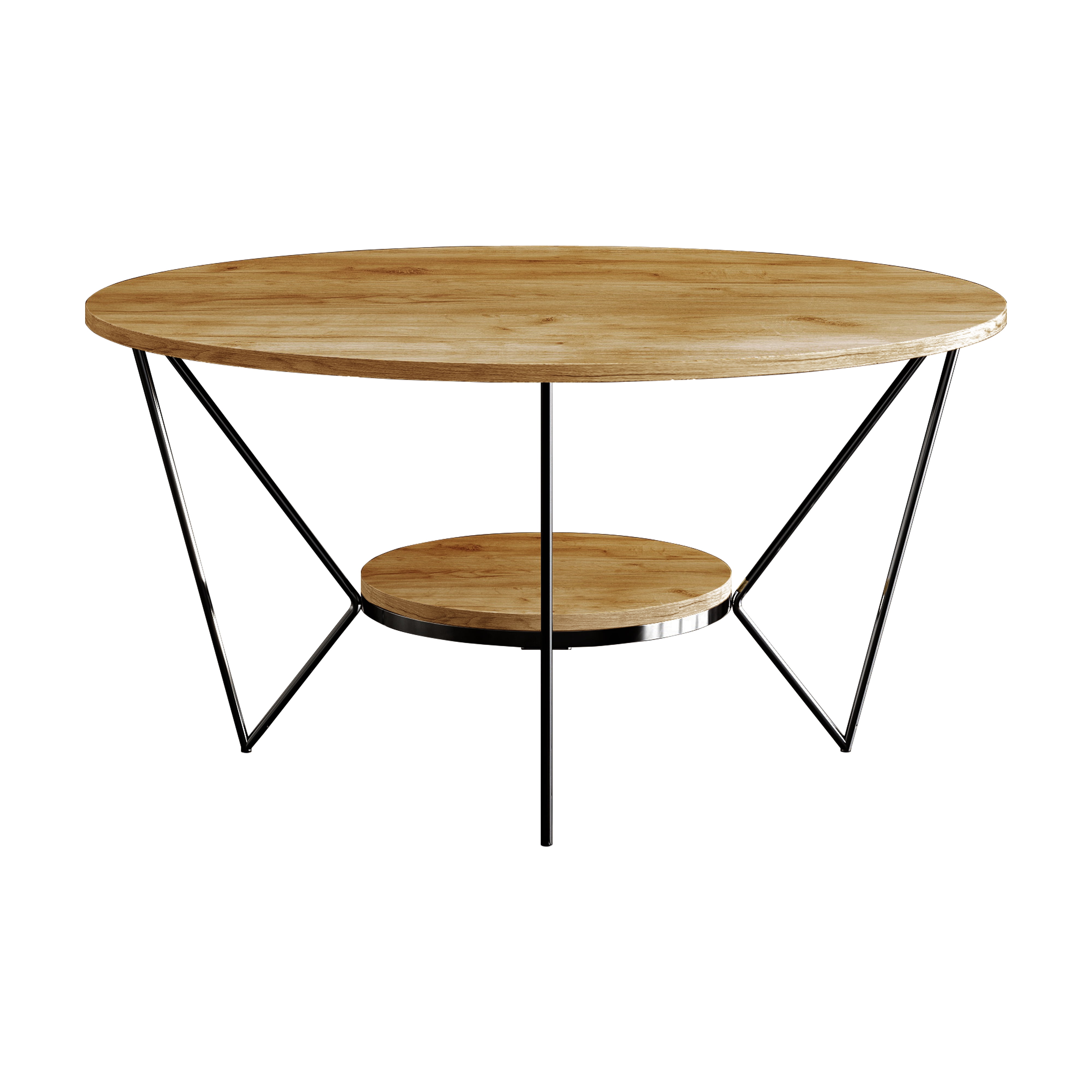 Castle Place Modern 3- Pieces Coffee Table Set, Light Oak