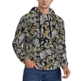 thumbnail image 2 of Honeii Rose Flowers Pattern Mens Hoodies Men's Loose Sleeve Sweatshirt,Pullover Hooded Sweatshirt for Men,Essentials Hoodie-Large, 2 of 7