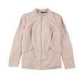 thumbnail image 1 of Alfani Womens Suede Zip Jacket, Pink, 1X, 1 of 2
