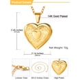 thumbnail image 6 of U7 Heart Shaped Gold Plated Pendant Photo Locket Necklace for Women Daughter Mother's Day Valentine Personalized Memorial Gift Custom Love Heart Necklaces, 6 of 9