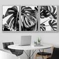 thumbnail image 2 of IDEA4WALL Framed Wall Art Print Set Black White Tropical Monstera Leaves Nature Modern Decorative Multicolor Chic for Living Room, Bedroom, Office - 24"x36"x3 White, 2 of 5