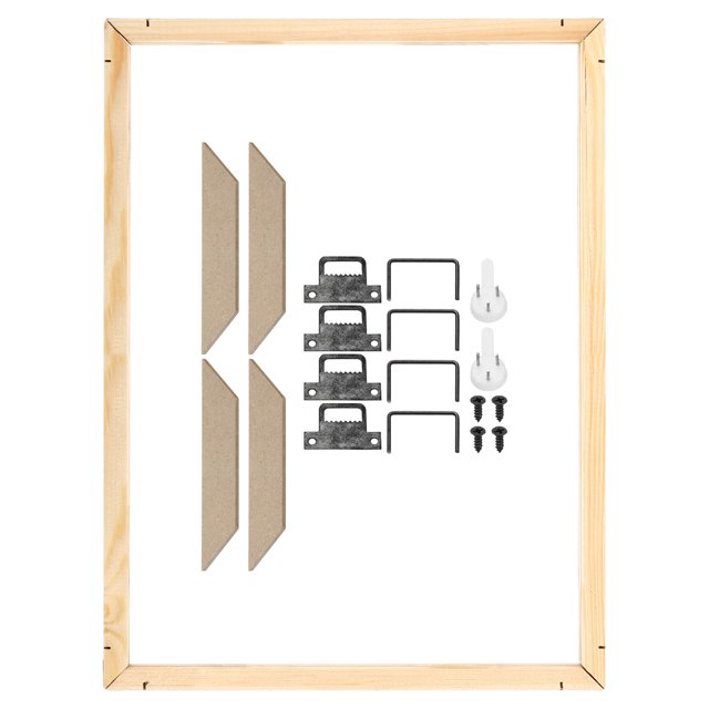 Unique Bargains Canvas Stretcher Bars Kit, 16x10 Inch Rectangle Solid Wood Frame for Paint, Prints, Oil Paintings, Wood Color