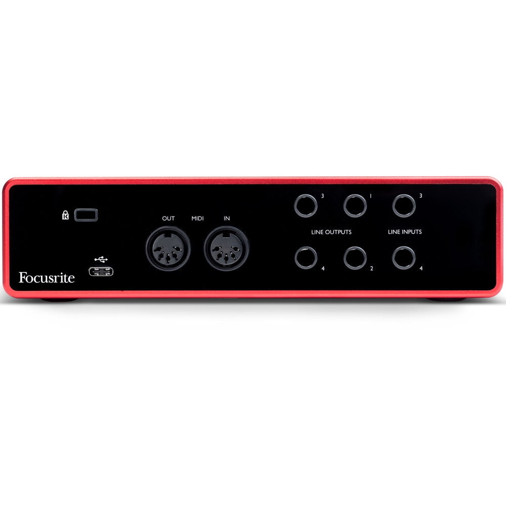 Focusrite Scarlett 4i4 USB Audio/MIDI Interface (3rd Gen) Bundle with Studio Monitor Headphone & 4x XLR-XLR Cable