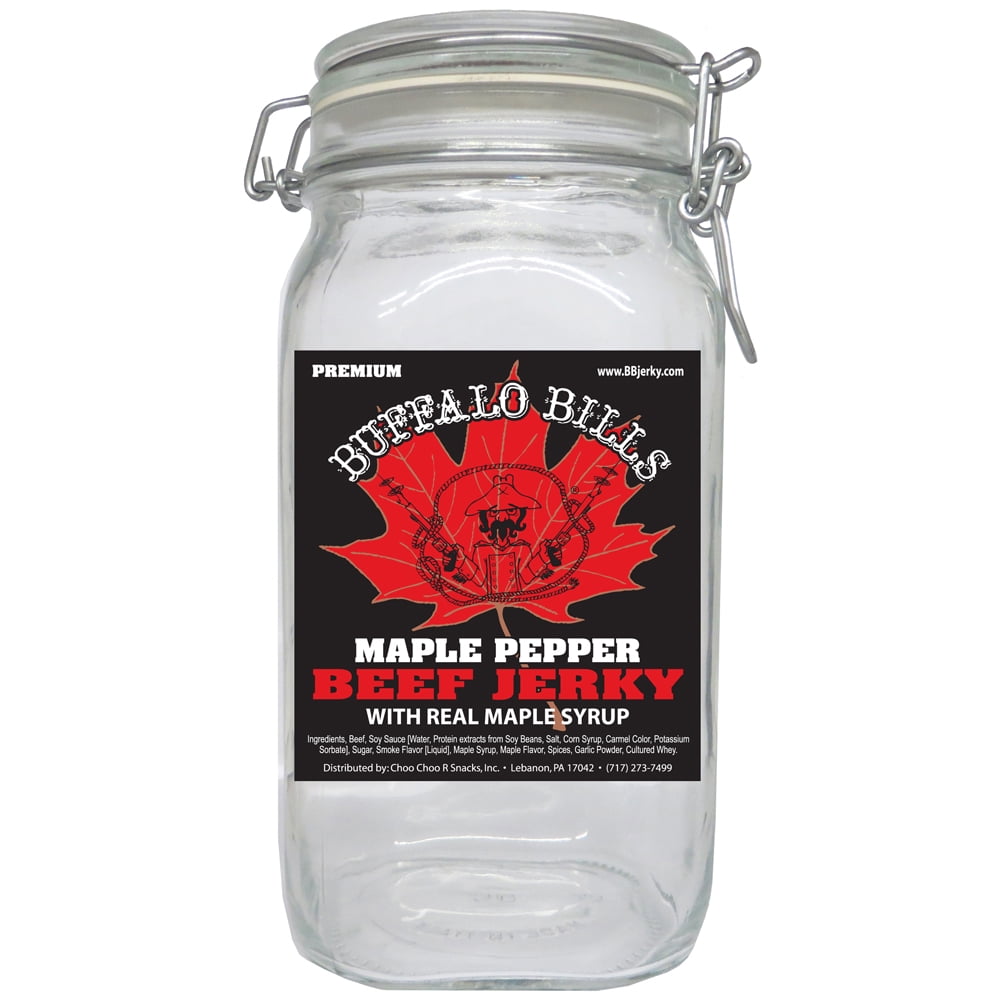 Buffalo Bills Maple Pepper Beef Jerky 3 Bag Starter Kit (3 bags and 1 jar)