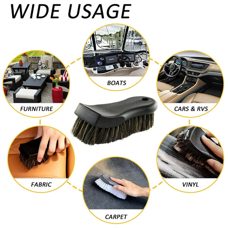 Horsehair Leather Textile Cleaning Brush for Car Interior