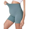 thumbnail image 3 of Luxtrada Women's Maternity Yoga Shorts Pregnancy Athletic Leggings Pants Comfort Gym Booty Yoga Pants with Pockets, 3 of 6