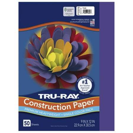 UPC: 0084001030198 | Pacon Tru-Ray Construction Paper – 9 x 12 Purple 50 Sheets