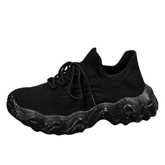 Guttear Womens Athletic Shoes Arch Support Non Slip Work Shoes Breathable Knit Upper Lightweight Shoes