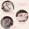 thumbnail image 2 of Wiilayok 55" W Oversized Chaise Lounge Chair Indoor with Ottoman,Thickened Backrest Round Reading Sofa Couch with 5 Pillows for Living Room, Pink, 2 of 9