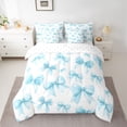thumbnail image 2 of jejeloiu Blue Cute Bowknot 7-Piece Twin Bedding Sets,Kawaii Bowtie Bedding Comforter Set,Chic Ribbon Bow Tie Sheet Sets For Girls,Microfiber Bedroom Decor Reversible, 2 of 8