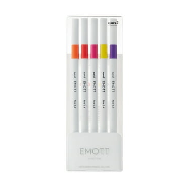 Uniball EMOTT Fine Line Marker Pens, Micro Point (0.4mm), Assorted Passion Colors, 5 Count