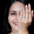 thumbnail image 6 of Rosec Jewels Certified Moissanite 3 Stone Engagement Ring for Women - D-VS1 Quality - Statement Ring - with Jewelry Box, 10K White Gold, US 9.00, 6 of 8