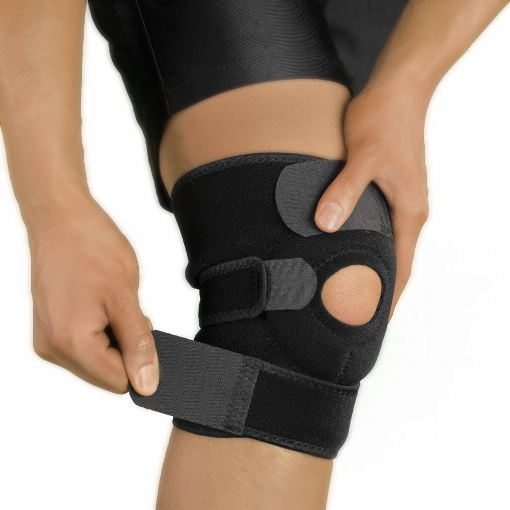 Adjustable Knee Patella Support Brace Sleeve Wrap Cap Stabilizer Black NEW - Walmart.com