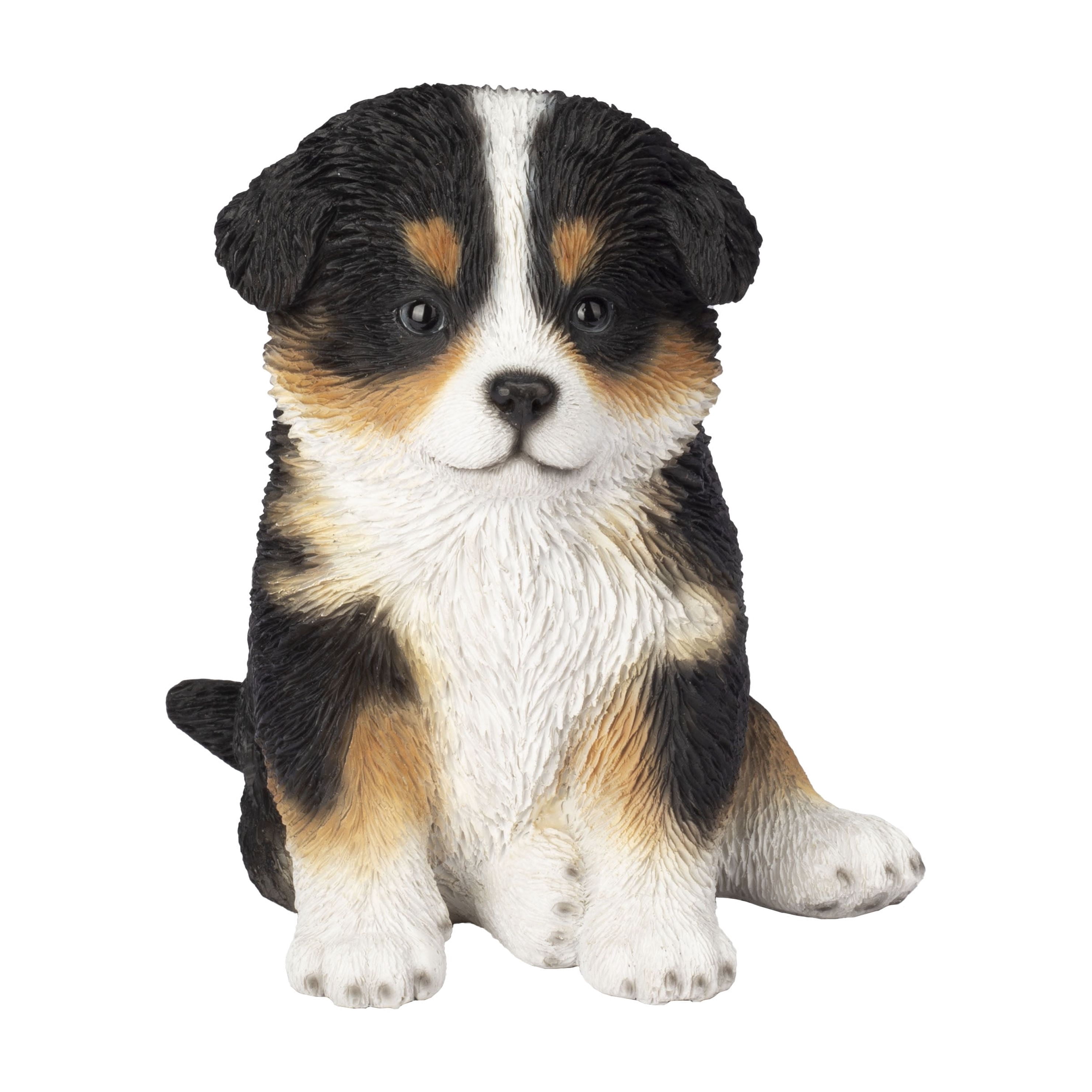 SOREAL White & Brown Australian shepherd | Handpainted Decorative Puppy Statue for Home & Garden Decor | Premium Polyresin Dog Statue | Gift for Dog Lovers | Weather-Resistant Indoor/Outdoor Decor