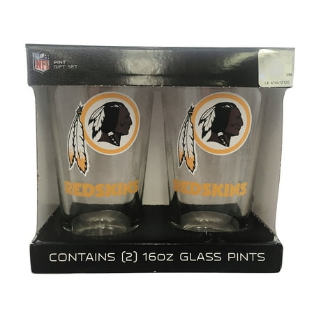 Washington Set - Washington Redskins Official NFL Satin Etch Pint Glass Set Boelter Brands 022268