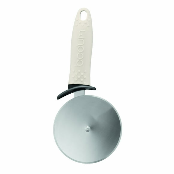 Bodum Roue à Pizza BISTRO, Acier Inoxydable, Poignée à Prise Souple, Blanc Cassé