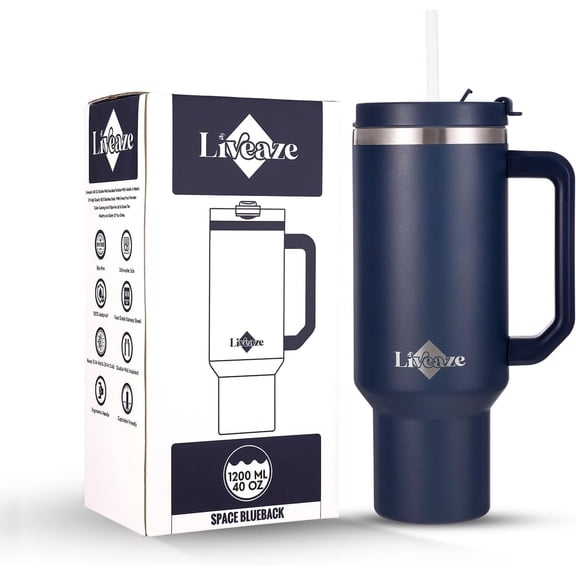 40 OZ/1200 ML Stainless Steel Vacuum Insulated Tumbler With 2 In 1 Lid, Straw & Brush | For Hot & Cold Drinks (Water, Coffee, Iced Tea, Smoothies & Other Drinks) Cupholder Friendly