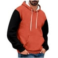 thumbnail image 1 of OUSITAID Mode Hommes Chandails à Capuche Confortables Chandail à Capuchon Cordon Patchwork Poche Hauts, 1 of 4