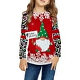 thumbnail image 3 of Girls Shirts Size 10-12 Youths Girls Christmas Letters Prints Casual Pullover Leopard Girls Sweatshirts Boys Toddler Kids Little Girl's Long Sleeve Tops Dark Blue, 5-6 Years, 3 of 3