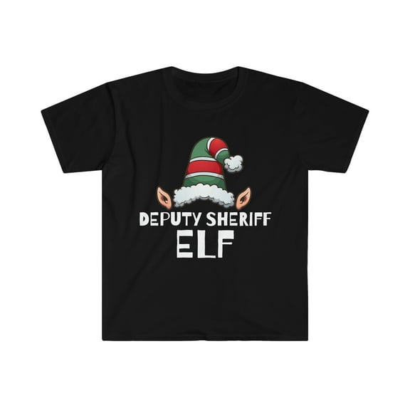 Deputy Sheriff Elf Unisex T-shirt, S-3XL Christmas Holidays Xmas Elves