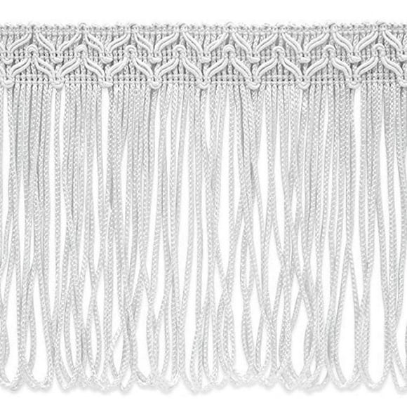 Trims by the Yard Bertrand 4"" Loop Chainette Fringe White | (10 Yard Cut) Trim
