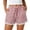 Red-c, variant on Vivianyn HD Women's Ruffled Hem Striped Shorts, Elastic Waist Casual Loose Fit Summer Bottoms with Pockets,Black,Size S-XXL