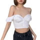 thumbnail image 2 of Txlixc Mujeres Moda Manga corta Color sólido Tops Elegante fuera del hombro Crop Top Txlixc Sexy, 2 of 9