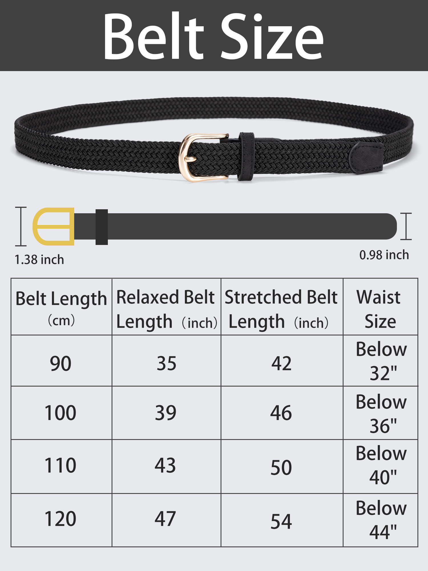 Maikun Women's Elastic Braided Woven Belt 2-Pack photo 5