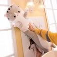 thumbnail image 2 of Cute Plush Cat Doll Cat Plush Pillow Doll Toy Soft Cat Stuffed Animals Long Pillow Toy Kitten Body Pillow Gift for Kids and Girlfriend(Gray,35.4")., 2 of 5
