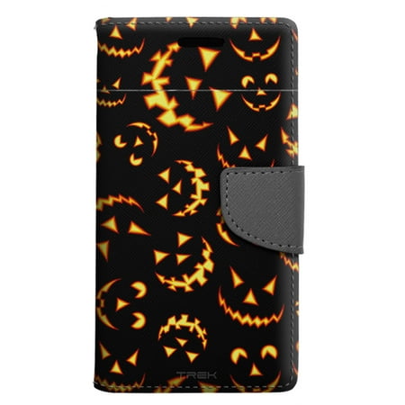 samsung galaxy j7 sky pro wallet case halloween jack o lantern pattern case