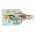 thumbnail image 1 of Colorful Cutting Board, Hawaiian Beach Party Theme with Lively Flowers Abstract Summertime Composition, Tempered Glass Cutting and Serving Board, Wine Bottle Shape, Multicolor, by Ambesonne, 1 of 1