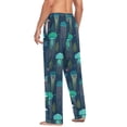 thumbnail image 3 of FORMRS Mens Pajama Pants with Pockets Cotton Sleepwear Lounge Bottoms Sizes S-2XL, Green Jellyfish Pattern, 3 of 7