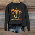 thumbnail image 4 of Happy Hallothanksmas Sweatshirts for Women Crewneck Funny Halloween Thanksgiving Christmas Sweatshirt Pullover Tops, 4 of 5