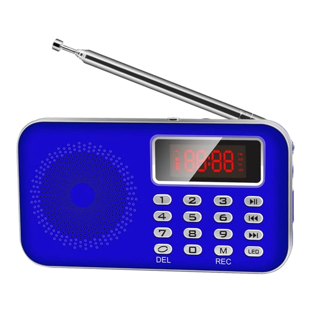 Receptor de Radio Soledad Portátil USB TF FM Recargable Azul