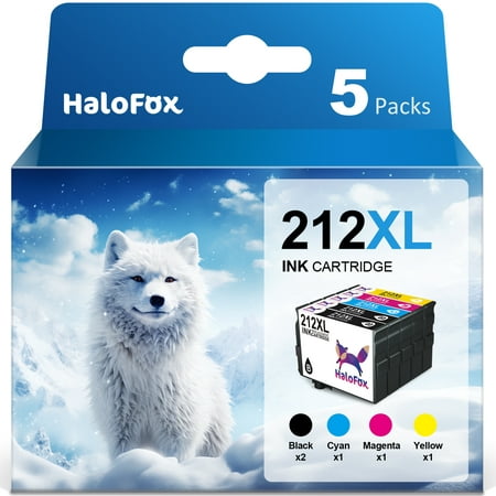 212XL Ink Cartridges 212XL 212 XL Ink Cartridges Epson Printer Ink 212 XL Compatible Replacement Works with Epson WF-2850 XP-4105 XP-4100 WF-2830 Printer Ink (Black, Cyan, Magenta, Yellow, 5 Pack)